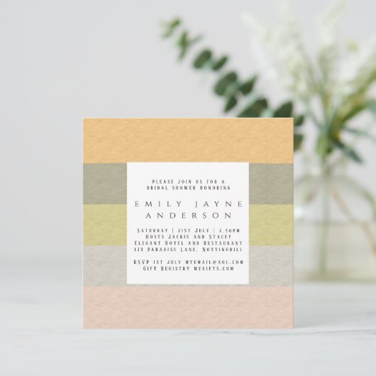 Beach Life Kleurblok Moderne Bruiloftsdouche Kaart (Staand voorkant)