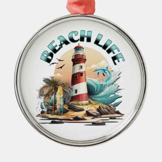 Beach Life Metalen Ornament (Voorkant)