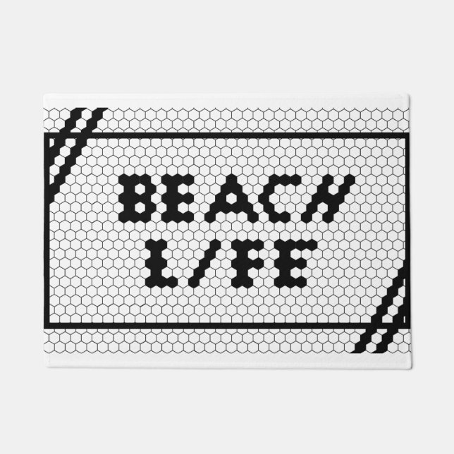 Beach Life Nautical Surfer Tegel ontwerp Deurmat (Voorkant)