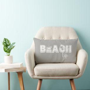 Beach Life Ocean Lover Grijs Sierkussen Kussen