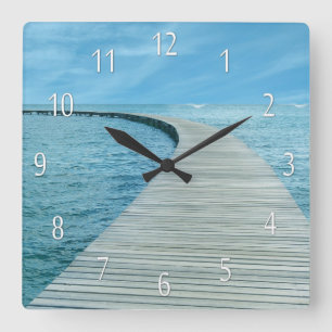 Beach Life Ocean Uitzichten Wall Clock Vierkante Klok