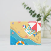 Beach Life | Onder Umbrella Briefkaart (Staand voorkant)