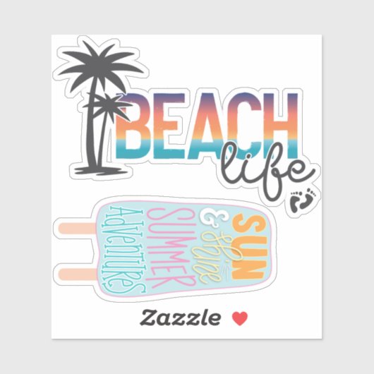 Beach Life, Pack Sticker été - GraphicLoveShop (Feuille)
