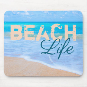 Beach Life. Prachtige aqua-zee en tropische strand Muismat