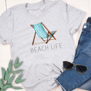 Beach Life Quote Nautical Beach Summer stoel T-Shi T-shirt