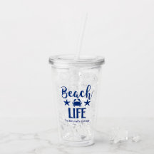 Beach LIFE Quote Nautical Coastal Summer Blue