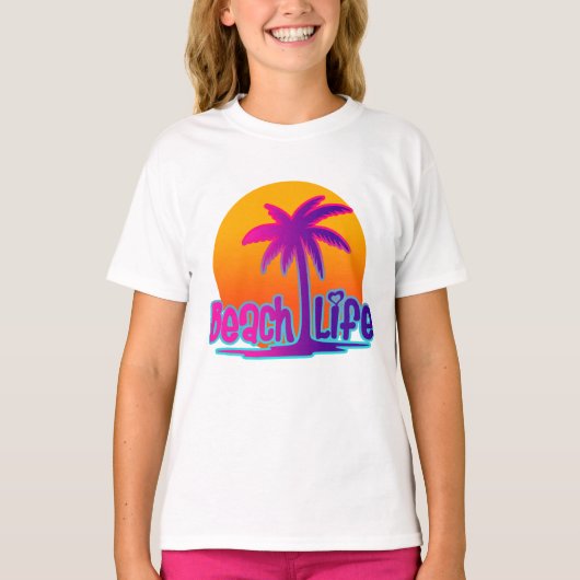 Beach Life | Quote voor zomertijd en avontuurlijke T-shirt (Voorkant)