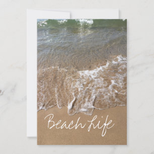 Beach Life Quote Waves Ocean Sandy Water Shore Feestdagenkaart