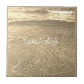 Beach Life Quottes Clear Ocean Water Golden Sparkl Tegeltje (Voorkant)