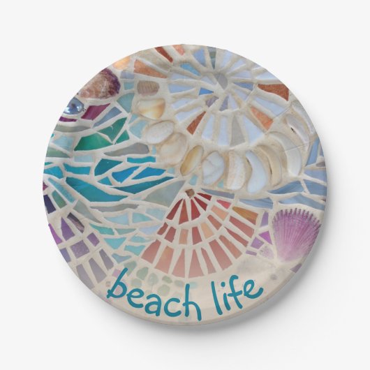 Beach Life Shell Papieren Bordje (Voorkant)