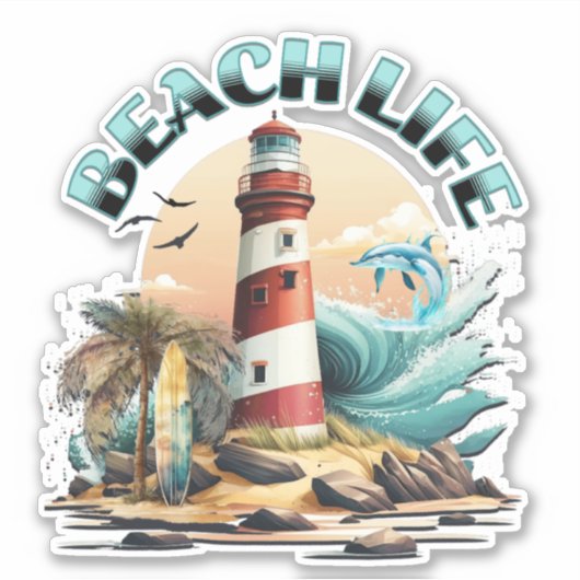 Beach Life Sticker (Voorkant)