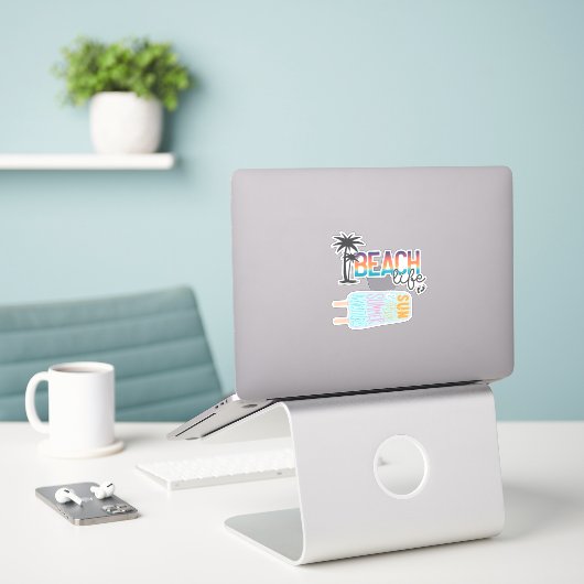 Beach Life, Summer Sticker Pack - GraphicLoveShop (Laptop op bureau)