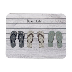 Beach Life, teenslippers aan boord Magneet