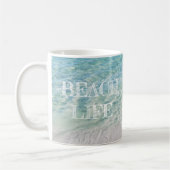Beach Life Tropical Sandy Beach Turquoise Blue Koffiemok (Links)