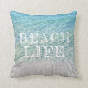 Beach Life Tropical Sandy Beach Turquoise Blue Kussen