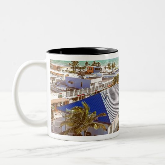 Beach life tweekleurige koffiemok (Links)