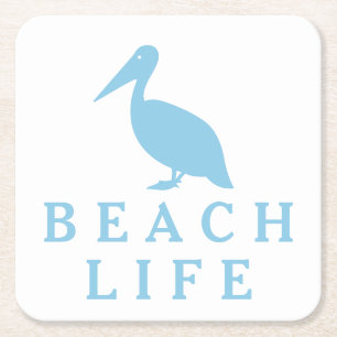 Beach Life Vierkante Kartonnen Onderzetter