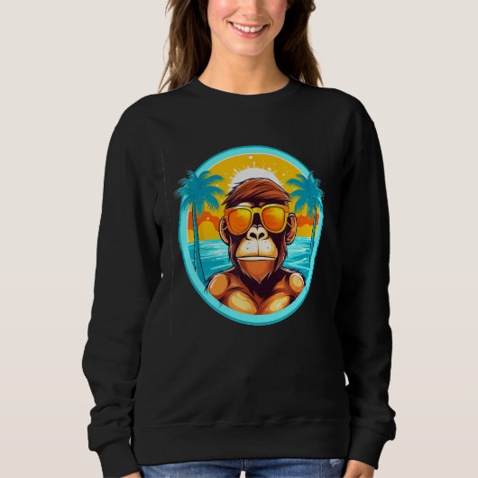 Beach Life with a Monkey Twist Eye Catching Summer Trui (Voorkant)