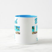 Beach Life Woordkunst met Zand en Palmbomen Mok (Midden)