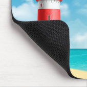Beach Lighthouse Seagull Mousepad Muismat (Hoek)