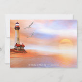 Beach Lighthouse Wedding Uitnodiging (Achterkant)