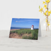 Beach Lighthouse Wenskaart Kaart (Gele Bloem)