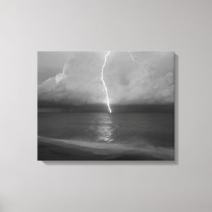 Beach Lightning Canvas Afdruk