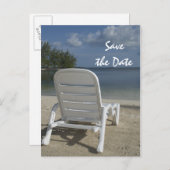 Beach Lounge voorzitter Weddenschap Save the Date Aankondigingskaart (Voorkant / Achterkant)