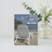 Beach Lounge voorzitter Weddenschap Save the Date Aankondigingskaart (Staand voorkant)