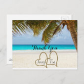Beach Love Hearts Bruids Palm Dank u Briefkaart (Voorkant / Achterkant)