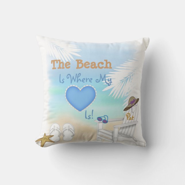 Beach Lovers Perfect Gift Pillow Kussen (Voorkant)