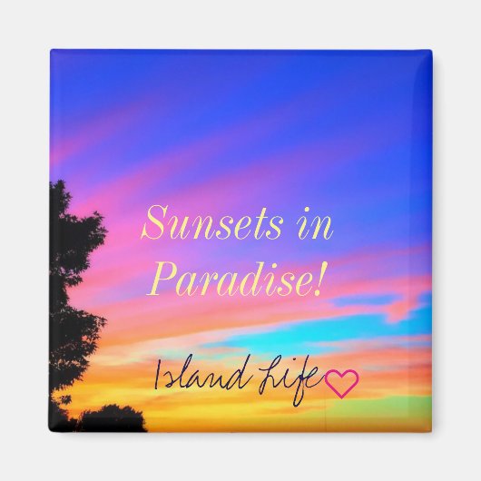 Beach | Magnet | La plage est mon endroit heureux (Devant)