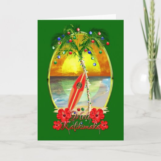 Beach Mele Kalikimaka Feestdagen Kaart (Voorkant)