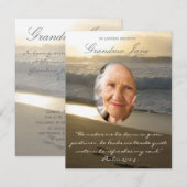 Beach Memorial Announcement Sunset Biblical Quote Kaart (Voorkant / Achterkant)