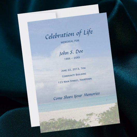 Beach Memorial Celebration of Life invitation