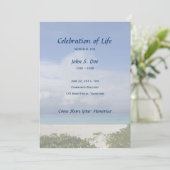 Beach Memorial Celebration of Life-uitnodiging Kaart (Staand voorkant)