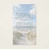 Beach Memorial In Loving Memory Photo Prayer Card (Dos)