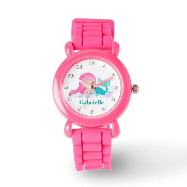 Beach mermaid add name horloge (Voorkant)