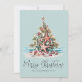 Beach Merry Christmas Feestdagenkaart (Voorkant)