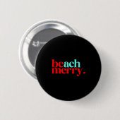 Beach Merry Christmas Funny Ronde Button 5,7 Cm (Voorkant /achterkant)