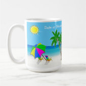 Beach met Huwelijkscadeaus 2 tekstvakken Koffiemok (Links)