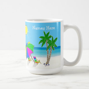 Beach met Huwelijkscadeaus 2 tekstvakken Koffiemok
