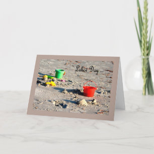 Beach met kleurrijke Kaarten op de werkdag