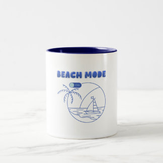 Beach Mode On Mug – Summer Coffee Cup Tweekleurige Koffiemok