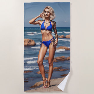 Beach model girl pose in Bikini Beach Towel Strandlaken