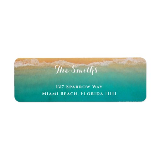 Beach Modern Tropical Return Address Label (Voorkant)