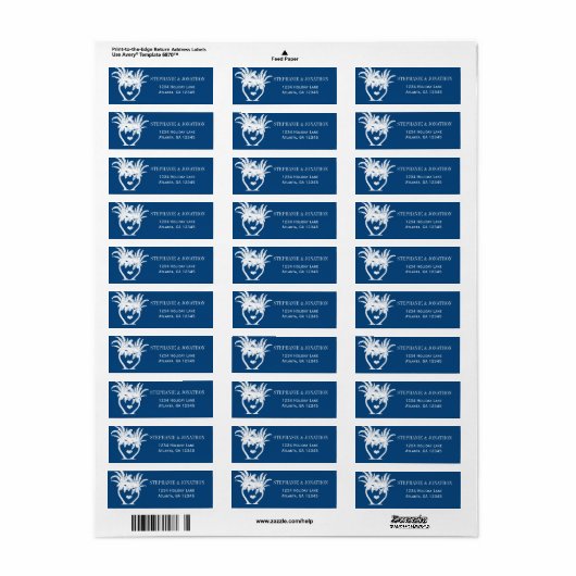 Beach Monaco Blue Palm Destination Chalkboard Etiket (Full Sheet)