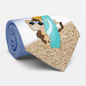 Beach Monkey cartoon leuk stropdas (Opgerold)
