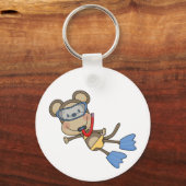 Beach Monkey Snorkeling Tshirts en cadeautjes Sleutelhanger (Voorkant)