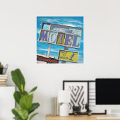 Beach Motel Poster Print (Thuiskantoor)